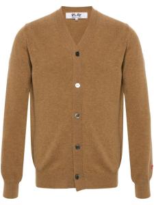 Comme Des Garçons Play шерстяной кардиган с нашивкой, нейтральный цвет