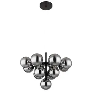 Подвесной светильник GRAPPY G9, 1 шт. Подвесной светильник, лампа, стекло, гостиная, столовая Globo Lighting, Schwarz matt