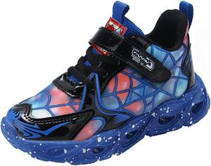 Детские повседневные кроссовки RAYCHY для мальчиков, дышащие, противоскользящие, легкие, унисекс, светящиеся, спортивные беговые кроссовки для девочек, синий