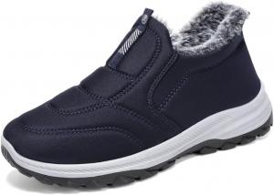 Женские зимние слипоны для походов Cubicbee с высокими берцами, термокроссовки, легкая обувь для улицы, водонепроницаемые, с теплыми меховыми подкладками, Blue