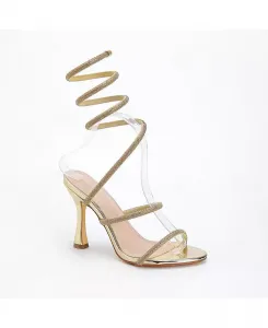 Женские босоножки Alexandra55 с камнями и запахом BERNESS, золотой