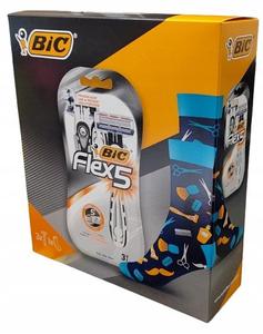 Мужской косметический набор Bic Flex 5, набор бритв из 3 шт. + носки