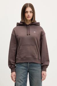 Хлопковая толстовка Tommy Jeans, коричневый