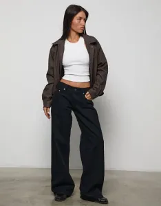 Черные вместительные джинсы с низкой посадкой Motel