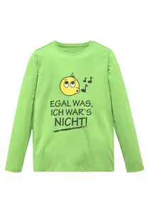 KIDSWORLD рубашка с длинными рукавами "НЕ ВАЖНО ЧТО, ЭТО БЫЛ НЕ Я!", с надписью, зеленый