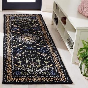 Ковер SAFAVIEH, 69 x 275 см, Micro-Loop Collection Blackgreen MLP522Z ручной работы из премиальной шерсти для прихожей, гостиной, кухни