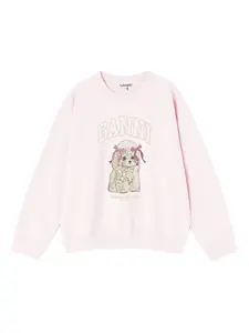 Толстовка с графичным принтом Ganni, розовый