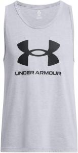 Майка мужская спортивная с логотипом Under Armour, (035) Steel Light Heather/Black