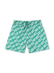 Плавки-шорты с логотипом Kenzo Kids, зеленый