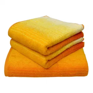 Набор полотенец Colori, 3 шт. Вафельное махровое полотенце: 2 полотенца для рук и 1 для душа, 100% органический хлопок, 450 г/м² Dyckhoff, желтый