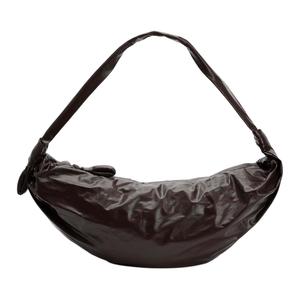 Кожаная сумка-круассан серии Croissant, кроссбоди, через плечо, большой размер, женская, dark chocolate Lemaire