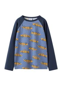 Топ Polarn O. Pyret TAXI CARS PRINT LONG-SLEEVED, Mood Indigo/Blue