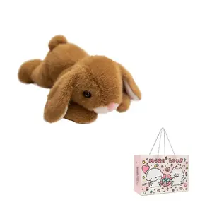 Очаровательный и милый кролик, идеальный для забавных кукол размером с ладонь плюшевая кукла высота 21см TLXT, темно-коричневый