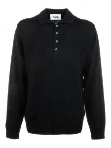 Поло с длинными рукавами из мериноса ALPHA STUDIO, синий