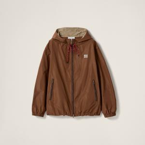 Худи-куртка из технической ткани MIU MIU, какао коричневый