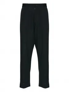 Брюки строгого кроя с завышенной талией MAISON MARGIELA, черный