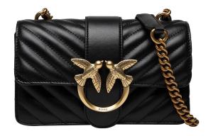PINKO Пуховая овчина с кожаной сумкой через плечо маленькая женская черная
