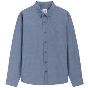 GAP Рубашка мужская постиранная синяя