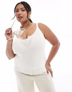 Топ-комбинезон New Look Curve кремового цвета New Look Plus