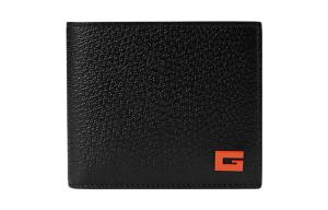 GUCCI Кожаный картхолдер мужской черно-оранжевый