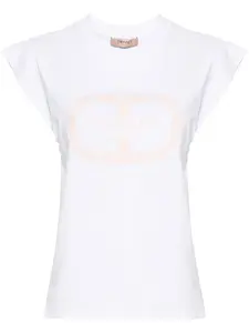 Футболка без рукавов с вышитым логотипом TWINSET, белый