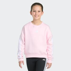 Толстовка Adidas Long Sleeve 3-Stripes Crewneck Fleece Pullover Sweatshirt, цвет Clear Pink