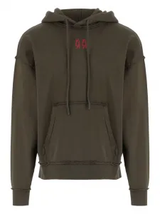 Толстовка с логотипом и бахромой по краям 44 LABEL GROUP, зеленый