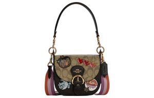 Kleo Canvas With Leather Сумка через плечо Кроссбоди Хобо Повседневная женская Черный и Хаки COACH