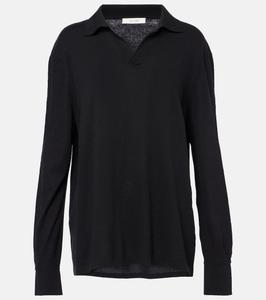 Джовани шелковая поло рубашка The Row, черный