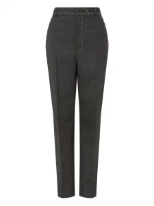 Шерстяные брюки с контрастной строчкой Moschino, серый