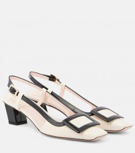 Туфли Belle Vivier из лакированной кожи с открытой пяткой Roger Vivier, Cire'+Nero