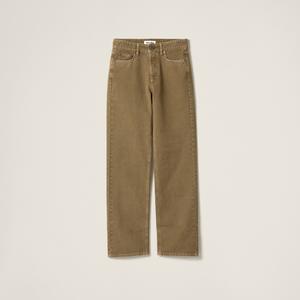 Окрашенные после пошива габардиновые брюки MIU MIU, тундра