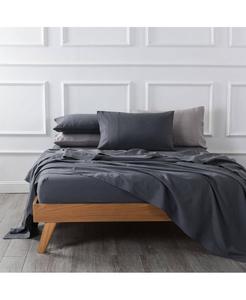 Комплект постельного белья из бельгийского льна и хлопка, 4 предмета, размер California King Egyptian Linens, цвет charcoal