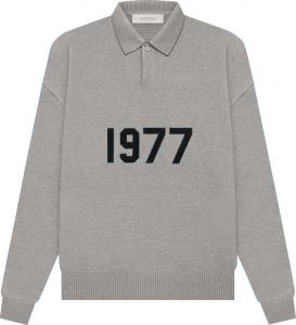 Лонгслив Fear of God Essentials Knit Long-Sleeve Polo 'Dark Oatmeal', серый