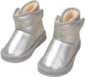 Водонепроницаемые теплые зимние ботинки для мальчиков и девочек для прогулок на снегу и активного отдыха на улице Zonkacen, Silver