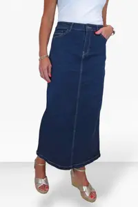 Джинсовая макси-юбка из эластичного денима Paulo Due, синий