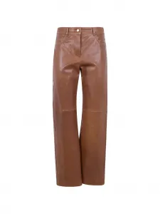 Кожаные прямые брюки 'S Max Mara, коричневый