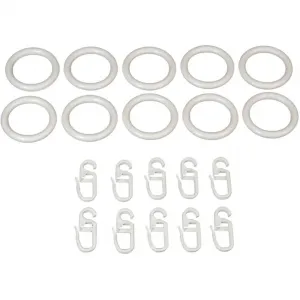 Кольцо для штор для карнизов Ø 20 мм Liedeco, белый