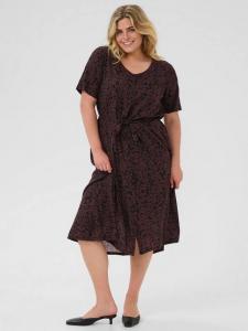 KCbella цветочное платье миди с V-образным вырезом, приталенное и расклешенное KAFFE Curve