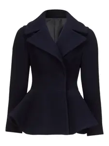 Двубортный блейзер с баской Alaia, синий