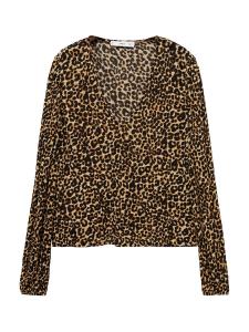 Блузка MANGO LIN, цвет Chocolate/Light brown