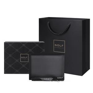 Натуральная кожа высшего качества, Кожаный чехол для водительского удостоверения, Держатель карт, Мужской кошелек GOLF черный (в улучшенной упаковке)