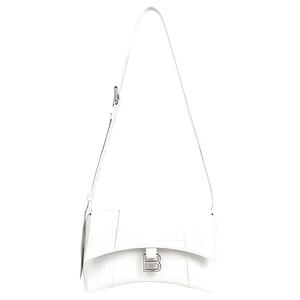 Balenciaga Сумка мини женская белая из телячьей кожи с тиснением под крокодила, кроссбоди, через плечо