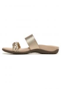 Туфли-лодочки на плоской подошве SLIDES JEANNE VIONIC, цвет gold/metal/tumbled leather