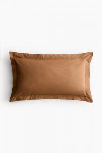 Наволочка из хлопкового перкаля H&M Pillowcase, коричневый