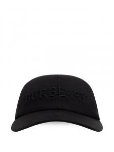 Хлопковая кепка с вышитым логотипом Burberry, черный