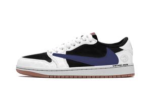 Jordan Трэвис Скотт X Air 1 винтажные баскетбольные кроссовки унисекс лоу-топ Purple