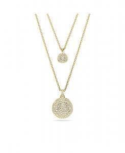 Колье с многослойным подвесным украшением Метеора из белого, родиевого, розово-золотистого или золотистого металла Swarovski, Gold