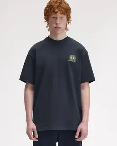 Мужская футболка с короткими рукавами и круглым вырезом Fred Perry, темно-синий