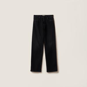 Черные джинсы из денима MIU MIU, черное